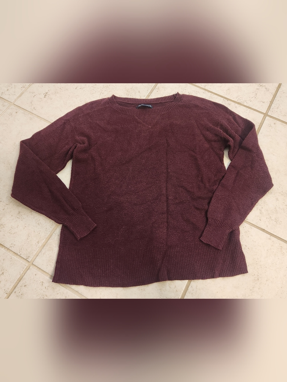 American Eagle Red Maroon Crew Neck Knit Sweater Size XS #M1286
